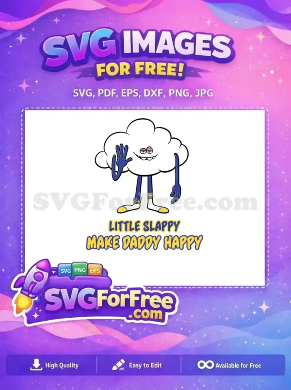 Free Purple Eyes Free Waving Hand Little Slappy Free SVG