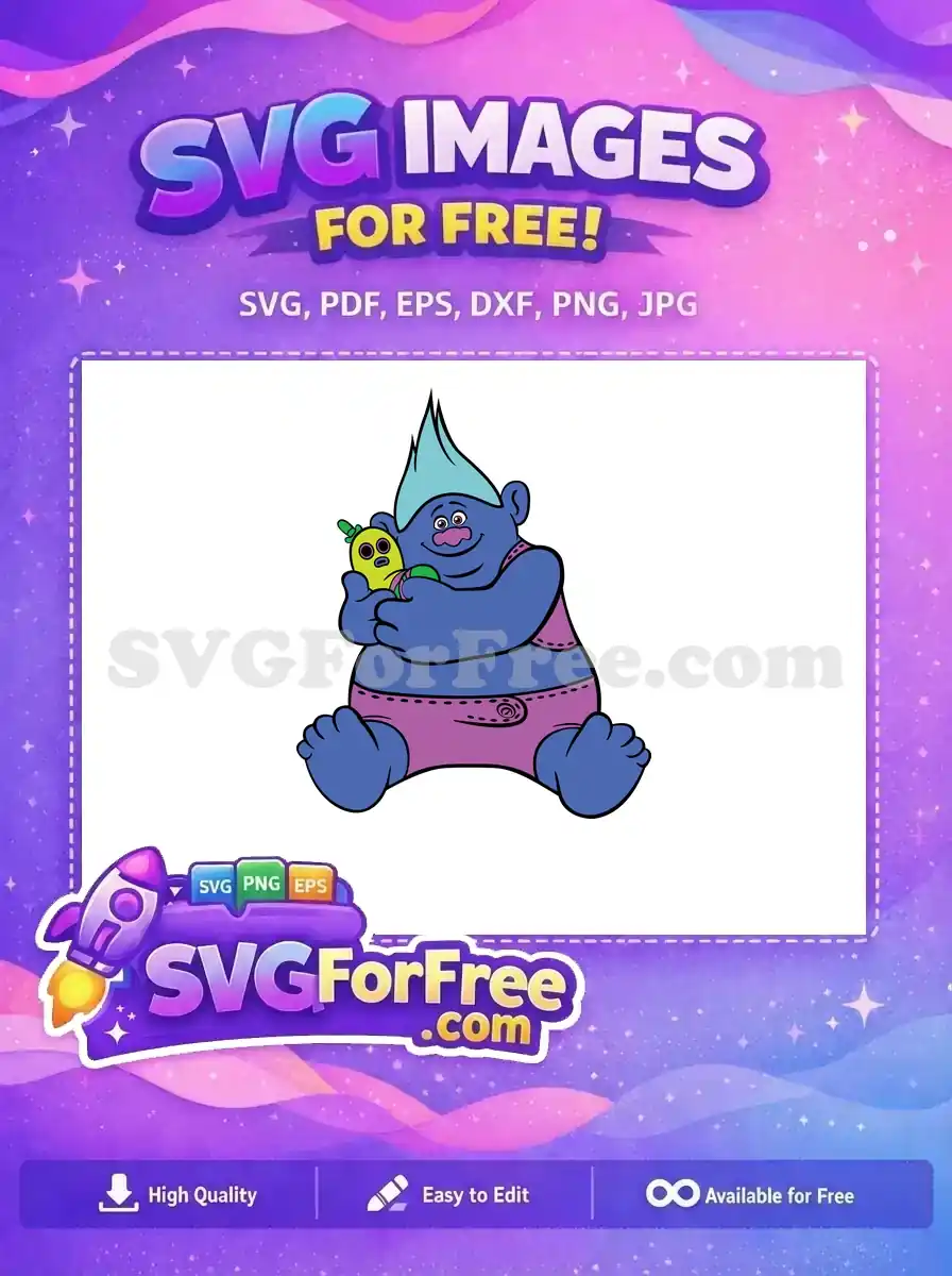 Free Blue Trolls Hugging Free Green Baby Trolls Movie Free SVG