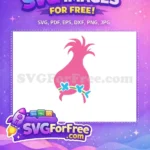 Free Pink Haired Troll Cartoon Free Blue Flowers Trolls Free SVG - Instant Download