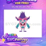 Free Pink Troll Big Smile Free Cartoon Character Free SVG - Instant Download