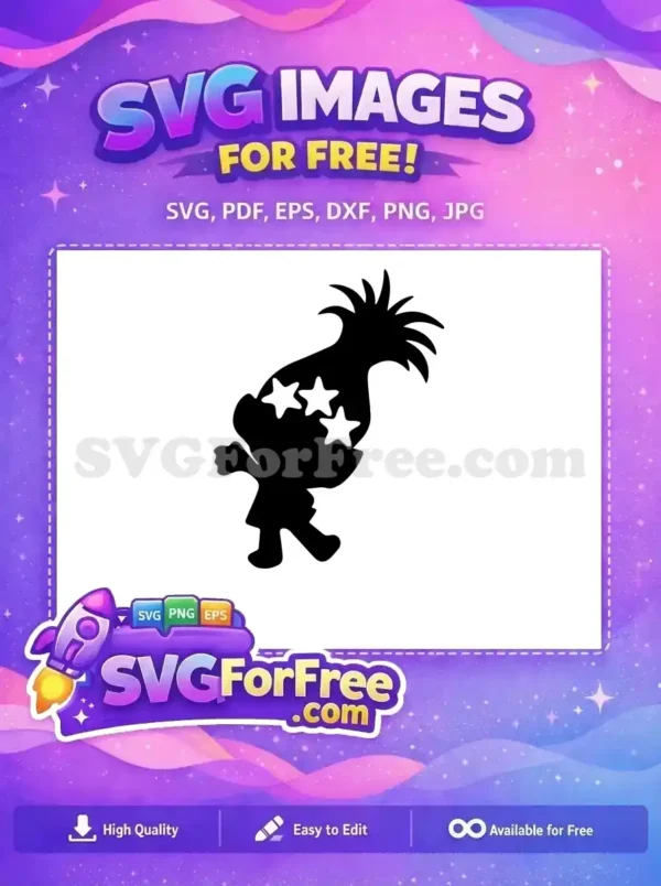 Free Silhouette Stars Free Trolls Cartoon Free SVG