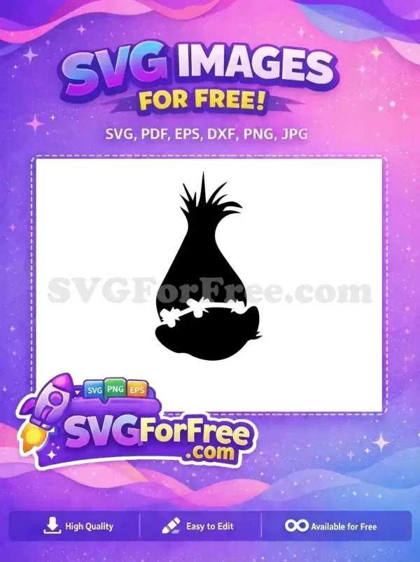 Free Poppy Troll Silhouette Free Flower Crown Trolls Free SVG