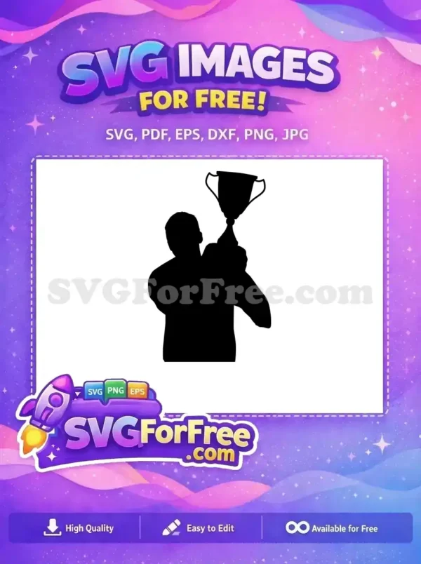 Free Silhouette Champion Free Trophy Winner Celebration Free SVG