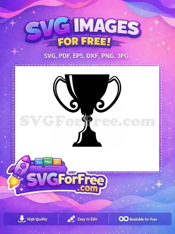 Free White Elegant Trophy Free Silhouette Art Free SVG