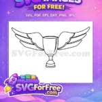 Free Winged Trophy Free Silhouette Champion Free SVG - Instant Download