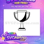 Free Simple Award Free Black Outline Trophy Free SVG - Instant Download