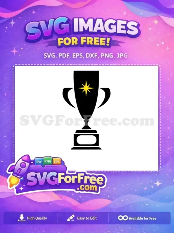 Free Yellow Star Free Black Trophy Silhouette Free SVG