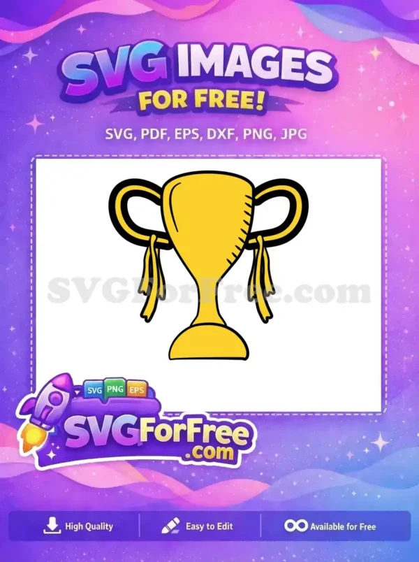 Free Yellow Trophy Free Ribbon Detail Award Free SVG