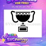 Free Black Silhouette Free Scalloped Trophy Art Free SVG - Instant Download