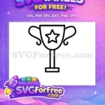 Free Black Trophy Free Star Award Silhouette Free SVG - Instant Download