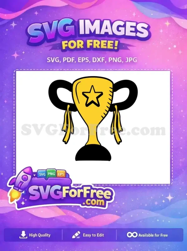 Free Golden Star Free Silhouette Trophy Award Free SVG