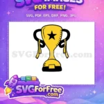 Free Golden Star Trophy Free Celebrating Victory Award Free SVG - Instant Download