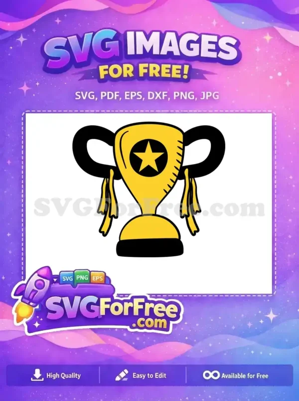 Free Golden Star Free Trophy Silhouette Award Free SVG 3