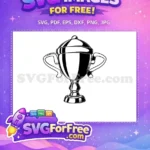 Free Shiny Metal Free Award Trophy Silhouette Free SVG - Instant Download