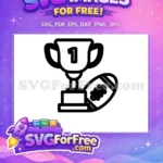 Free Black Trophy Free Football Silhouette Sport Free SVG - Instant Download