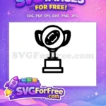 Free Black Line Free Football Trophy Award Silhouette Free SVG - Instant Download