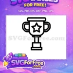 Free Star Centered Free Award Trophy Free Silhouette SVG - Instant Download