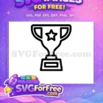 Free Simple Award Free Black Trophy Silhouette Free SVG - Instant Download