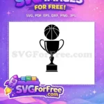 Free Black Basketball Free Minimalist Trophy Silhouette Free SVG - Instant Download