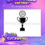 Free Volleyball Lines Free Trophy Silhouette Sport Free SVG - Instant Download
