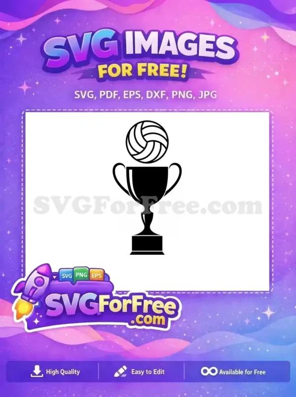 Free Volleyball Lines Free Trophy Silhouette Sport Free SVG