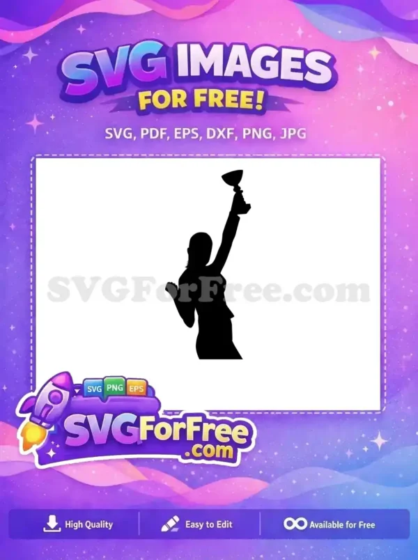 Free Woman Winner Free Celebration Trophy Silhouette Free SVG