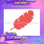 Free Red Tropic Leaf Free Decorative Element Art Free SVG - Instant Download