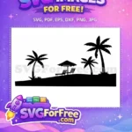 Free Palm Trees Free Sunset Beach Tropical Free SVG - Instant Download
