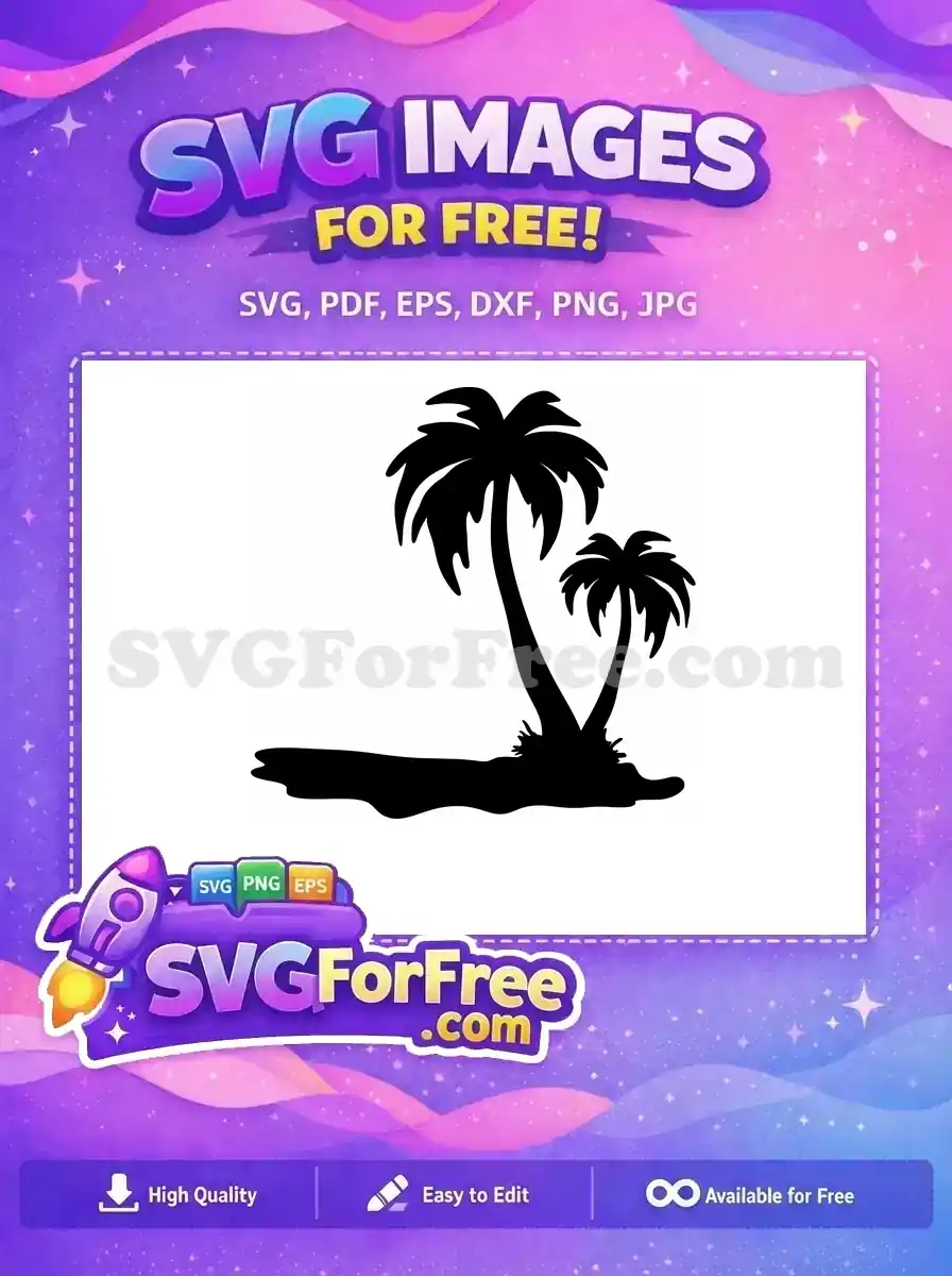 Free Palm Trees Free Sunset Tropical Island Free SVG 1