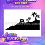 Free Palm Trees Free Ocean View Tropical Free SVG - Instant Download