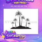 Free Palm Tree Free Tropical Silhouette Island Free SVG - Instant Download