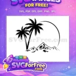 Free Palm Tree Free Sunset Tropical Island Free SVG - Instant Download