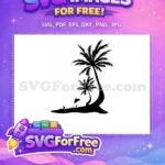 Free Palm Trees Free Ocean View Island Free SVG - Instant Download