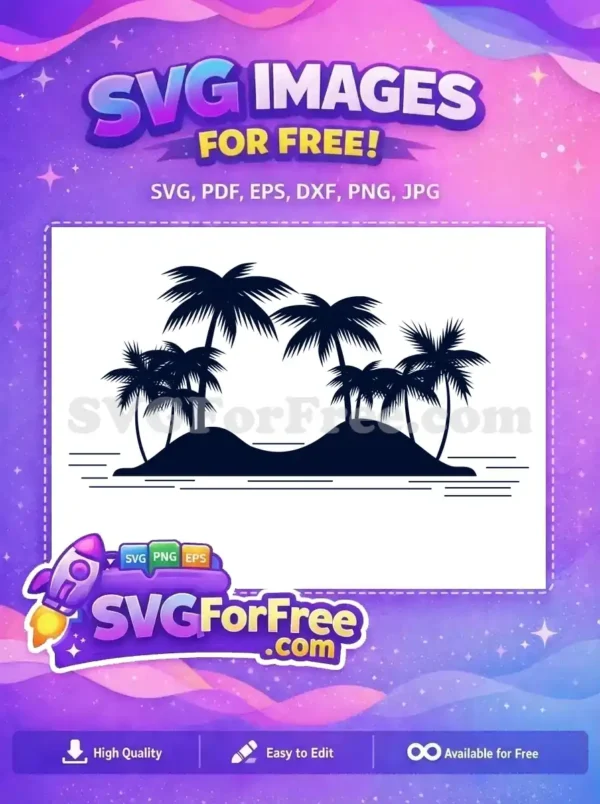 Free Palm Tree Silhouette Free Tropical Island Summer Free SVG