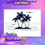 Free Dark Palm Trees Free Seagulls Summer Free SVG - Instant Download