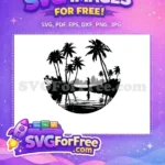Free Black Palm Trees Free Island Rio Silhouette Free SVG - Instant Download