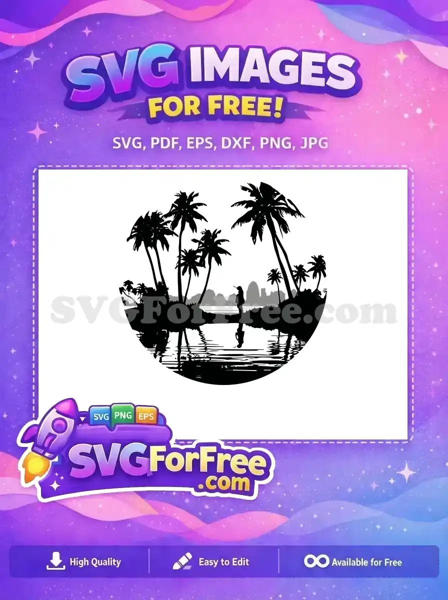 Free Black Palm Trees Free Island Rio Silhouette Free SVG