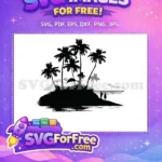 Free Palm Tree Silhouette Free Tropical Island Beach Free SVG - Instant Download