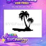 Free Detailed Palm Trees Free Dark Tropical Free SVG - Instant Download