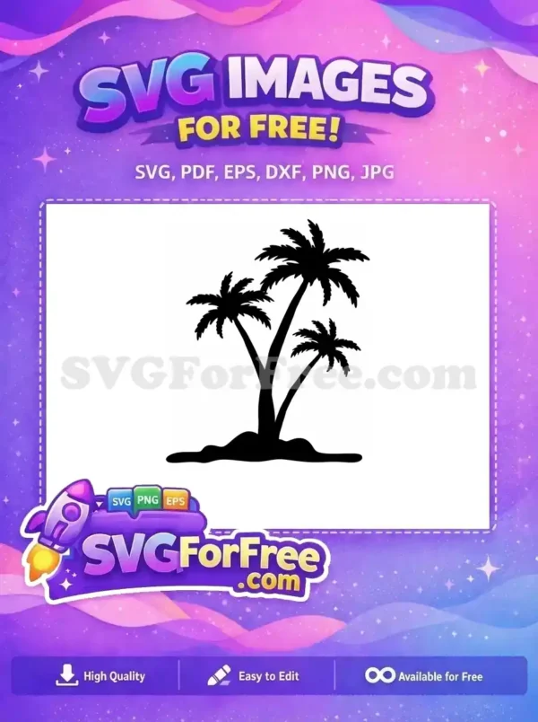 Free Palm Trees Free Ocean Waves Tropical Free SVG