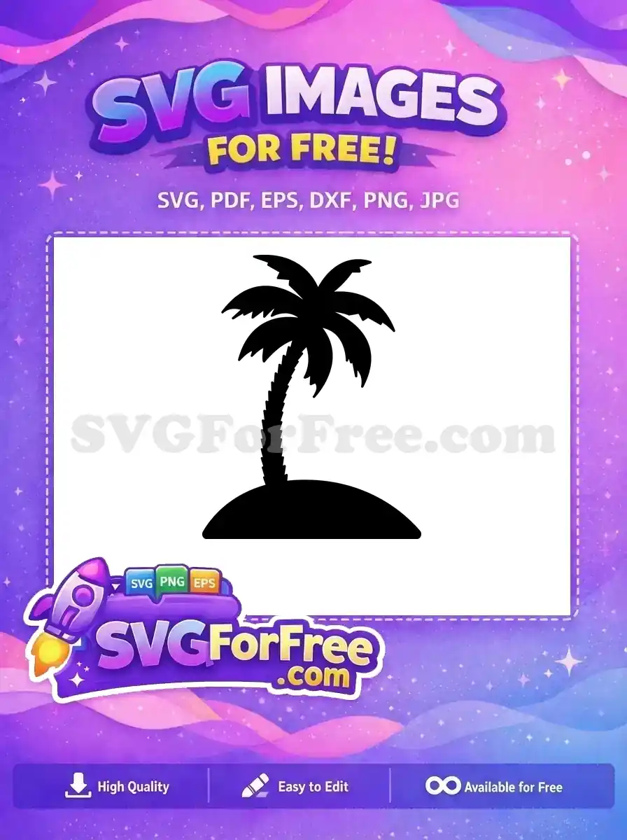 Free Black Palm Silhouette Free Tropical Graphic Design Free SVG