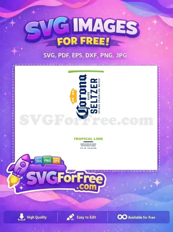 Free Tropical Lime Free Corona Hard Seltzer Can Free SVG