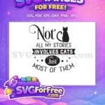 Free Cat Silhouette Free Stories Quote Tshirt Free SVG - Instant Download