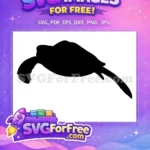 Free Silhouette Turtle Free Swimming Black Turtle Free SVG - Instant Download