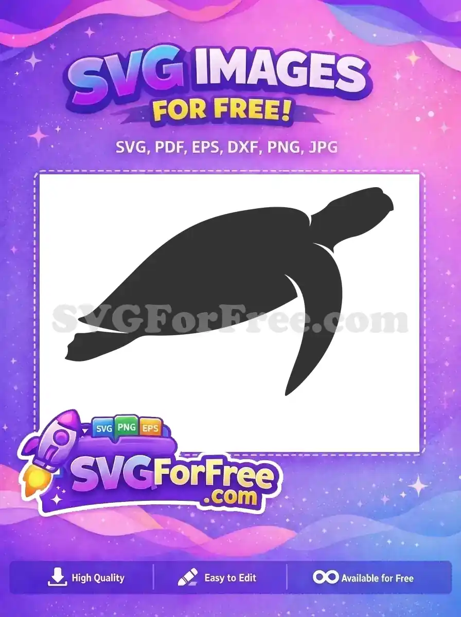 Free Sea Turtle Silhouette Free Swimming Ocean Free SVG 1