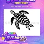 Free Black Turtle Free Sea Animal Silhouette Turkey Free SVG - Instant Download