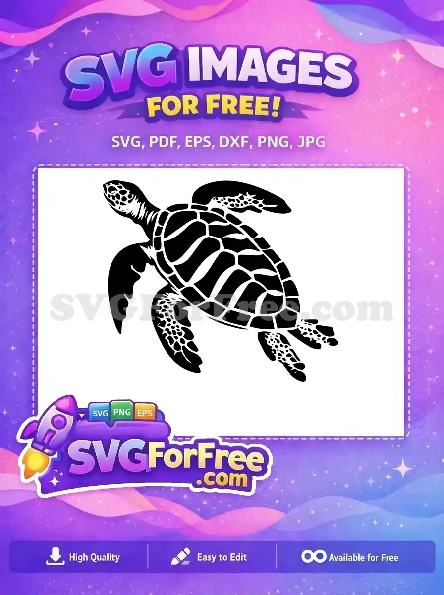 Free Black Turtle Free Sea Animal Silhouette Turkey Free SVG