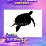 Free Turtle Silhouette Free Sea Animal Undersea Free SVG - Instant Download