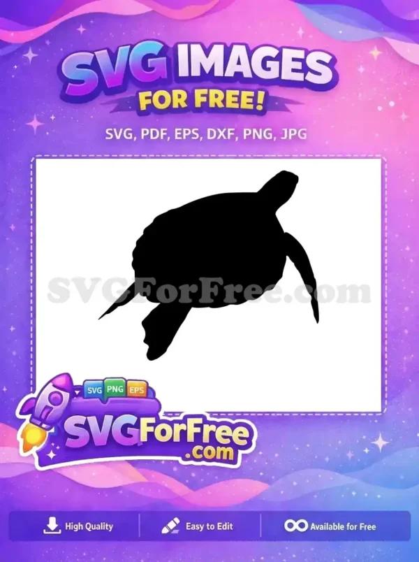 Free Turtle Silhouette Free Sea Animal Undersea Free SVG