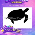 Free Black Turtle Silhouette Free Sea Animal Turkey Free SVG 1 - Instant Download